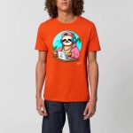 T-shirt Unisexe - Coton BIO, The Chillhop Sloth is palying lofi
